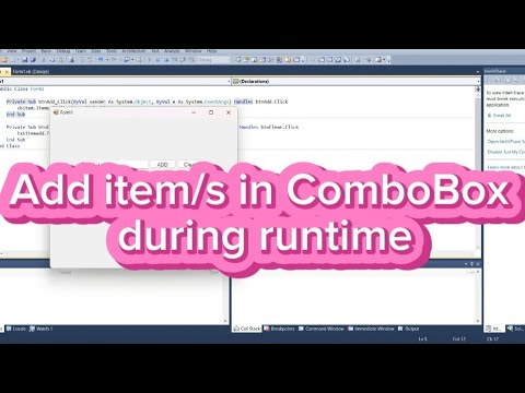 How to add items in ComboBox during runtime in vb.net
