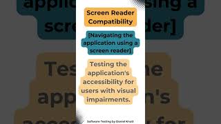 Screen Reader Compatibility | Test Data #softwaretesting #testing