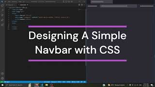 Making a simple yet elegant Navbar!! (using #html  and #css )