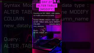 DAY 27 - LEARN SQL FOR BEGINNERS ( ALTER TABLE - MODIFY )