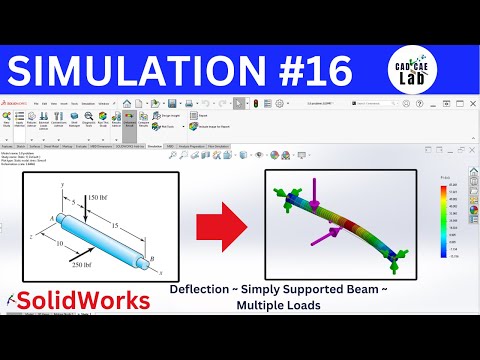 How to Find Beam Deflection | Simply Supported Beam / Shaft | SolidWorks Simulation for Beginners