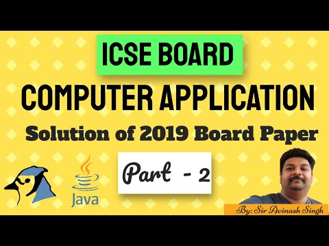 icse paper computer science 2019 part 2- Java4School