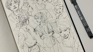 레트로 느낌 펜드로잉하기