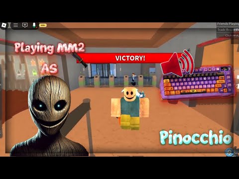 PINOCCHIO DESTORYS EXPLOITERS IN MM2 + GAMEPLAY*KEYBORD ASMR*