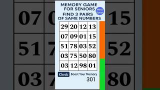Brain Training for Seniors - Challenge Your Brain Daily! | Match the Numbers