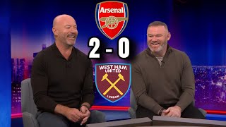 Alan Shearer & Wayne Rooney Praise Arsenal! Gunners 2-0 West Ham | MOTD Analysis