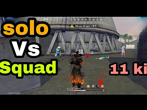 Free Fire||11 kills Solo Vs Squad||op Gameplay||Ranked Match||#TotalGaming
