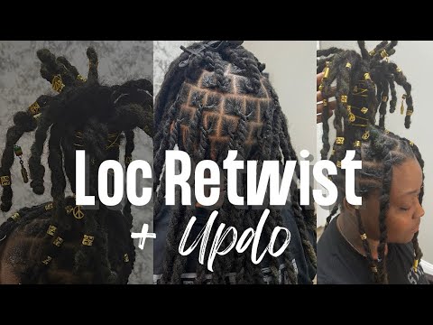 How To Retwist Locs + Style | Loc Updo