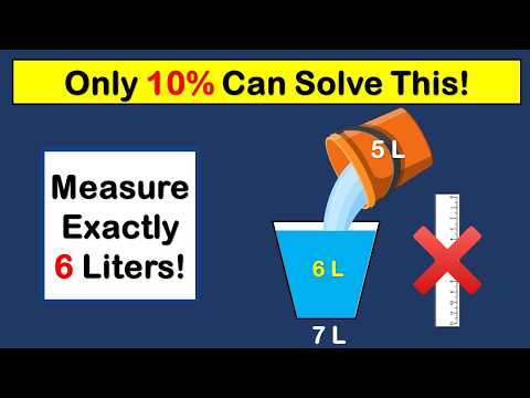 Measure Exactly 6L with 5L & 7L Unmarked Buckets!  | (Genius Math Puzzle)