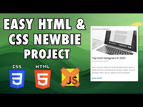 EASY HTML & CSS Post Card Project For Newbies