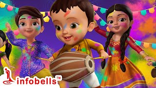 Holi Aayi Re, Holi Aayi Re - 🌈 Holi Ki Masti! | Hindi Rhymes for Children | Infobells #hindirhymes