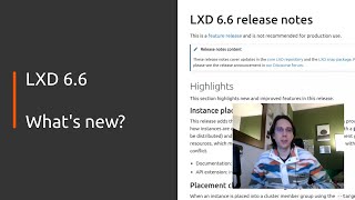 LXD 6.6: what's new?
