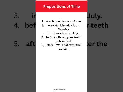 preposition of time / master English grammar in a sec!