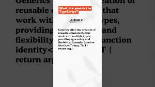 What Are Generics in TypeScript? #shorts #ytshorts #codewithchitra