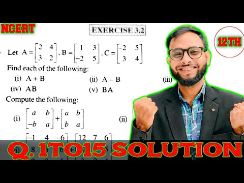 Matrix Exercise 3.2 Class 12 NCERT Maths | One Shot Solution 2026 |bihar board| By Unique Sir