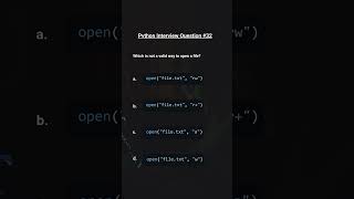 Python File Opening TRAP! 🚨 Which Mode is INVALID? #pythonquiz  #python #coding #learnpython