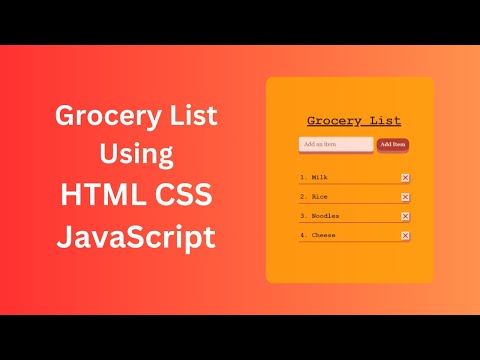 Grocery List using HTML CSS JS | JavaScript Project