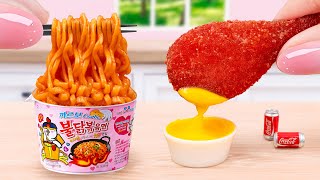 Miniature Cooking Chicken Recipe 🍗 How to Make Miniature Crunchy Wrapped Noodles