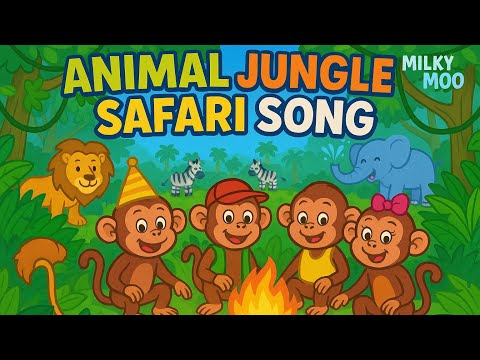 Animal Jungle Safari Song | Sing & Dance For Toddlers | Animal Nursery Rhyme For Kids | MilkyMooTV
