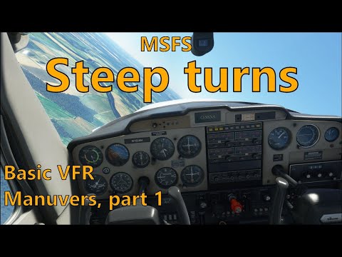 Flight Simulator 2020 - Steep turns (AH VFR/Private Pilot/C152 flight lesson 2)
