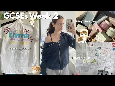 Week 2 of GCSEs 🎧ྀིSTUDY VLOG 📖 *Realistic UK school experience* 🎧showing off my  MAKEUP collection𐙚