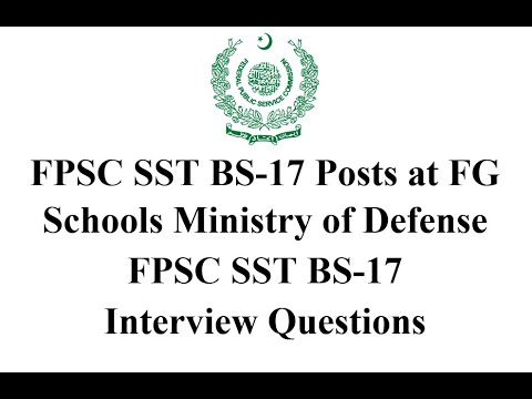 #FPSCSST FPSC SST Interview Questions