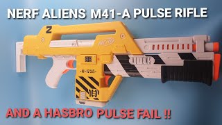 NERF Aliens m41-A pulse rifle unboxing review and a hasbro pulse fail.