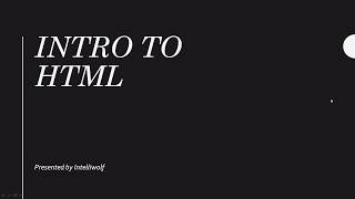 Introduction to HTML - Web Design Basics