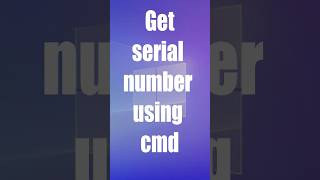 💻 CMD Trick: Get Serial Number using cmd. #cmd #cmdtricks #computer #pc