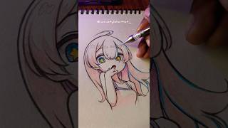 Drawing the Honey Pie Girl.💖 #animedrawing #animegirl #shorts