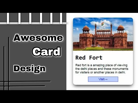 Create an awesome card by using HTML and CSS for beginners | HTML and CSS projects |