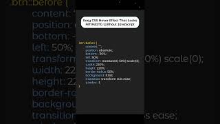 Easy CSS Hover Effect That Looks AMAZING Without JavaScript #shorts  #css #frontend #coding #button
