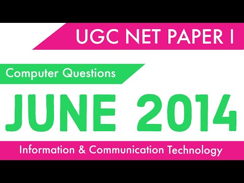 (ICT) UGC NET JUNE 2014 : Previous Exam Paper I | Infor. & Comm Technology | NTA NET/SLET