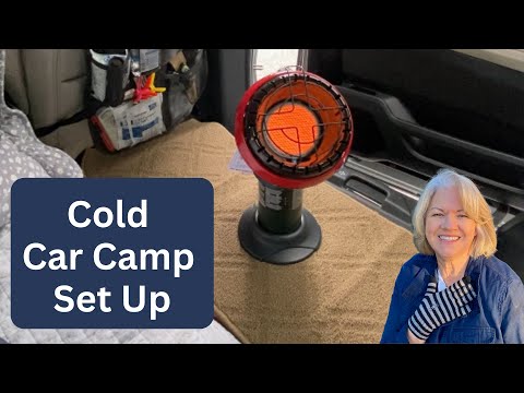 Winter Car Camping Set Up