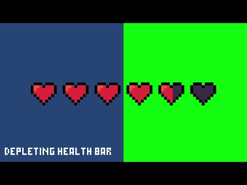 Depleting Health Bar Pixel Art Green Screen