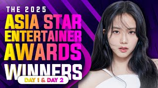 Asia Star Entertainer Awards 2025 Winners (Day 1 & Day 2) | ASEA 2025