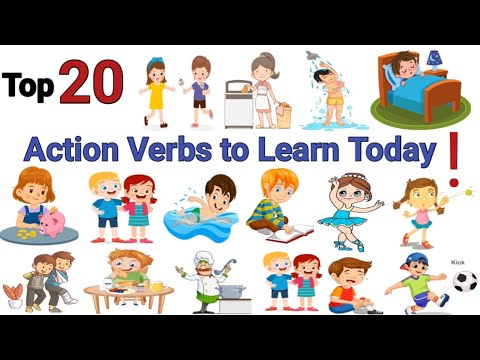 Top 20 Action Verbs to Learn Today ! Action Verbs in English | Learn English 📚