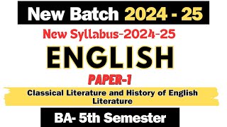 New syllabus 2024-25 || BA 5th semester English Paper-1 new syllabus 2024-25 #baenglish #newsyllabus