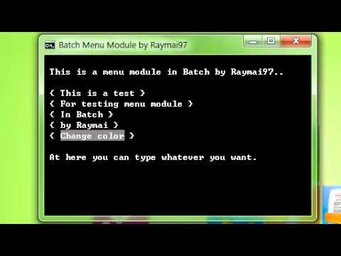 The Batch File: Menu module that use arrow key instead of input (demo)