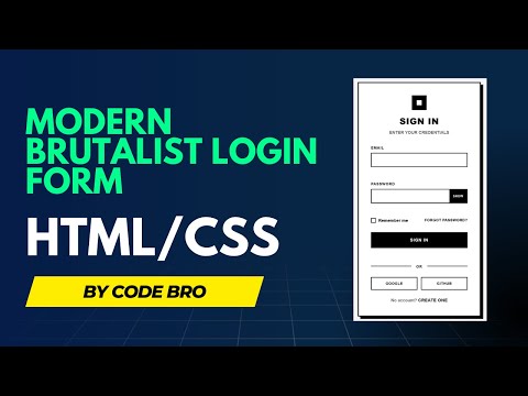 Login Form — Minimal High‑Contrast Brutalist UI (HTML/CSS)