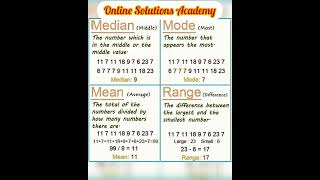 What are Mean, Median and Mode?  | mean median mode