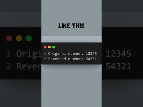 reverse your number JavaScript #shorts