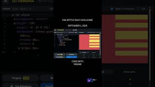 CSS DAILY CHALLENGE SEPT1, 2025  #css #codinggame #cssbattle #fypyoutube #coding #cssgame#fypシ #fyp