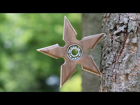 How to make Shuriken Fidget Spinner (Wooden Ninja Star) DIY