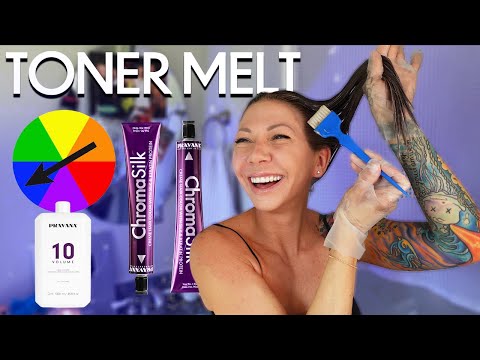 shadow root- color melting hair with a toner  | 2024