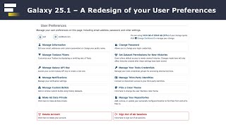Galaxy 25.1 - A Redesign of your User Preferences
