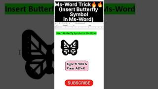 Ms-Word Trick🔥#Insert Butterfly Symbol in Ms-Word#msword#mswordforbeginners#mswordtutorial#msword