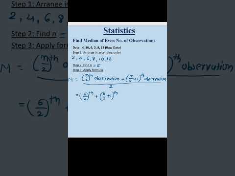 Median for even number | Median #shorts #statistics