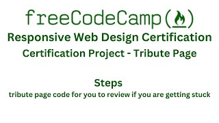 FreeCodeCamp Responsive Web Design Certification Project Tribute Page