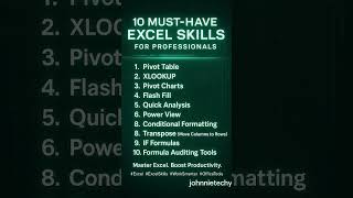 10 must used excel functions #excel #dataanlysis #excelfunction #microsoft
